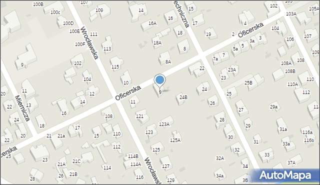 Gdynia, Oficerska, 9, mapa Gdyni