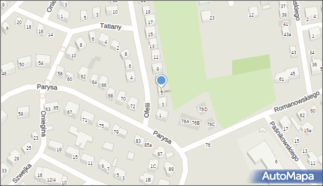 Lublin, Ofelii, 5, mapa Lublina