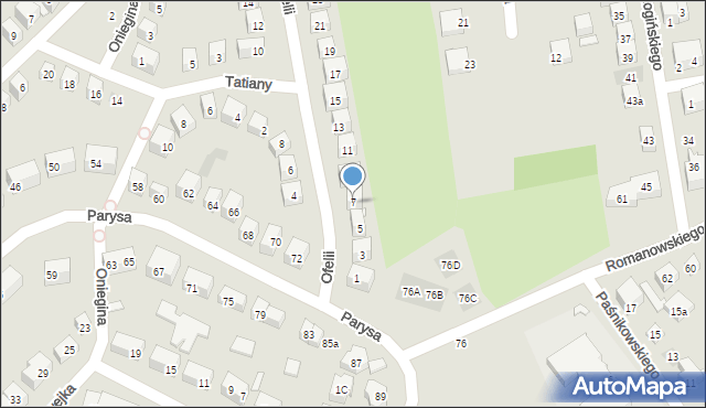 Lublin, Ofelii, 7, mapa Lublina