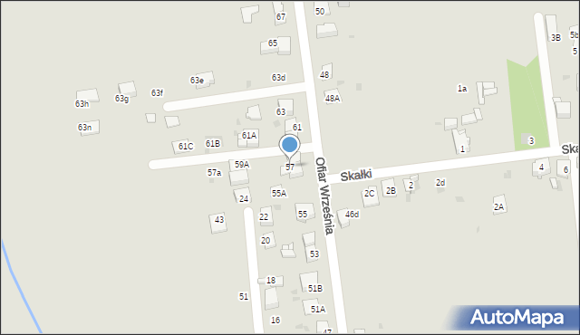 Mysłowice, Ofiar Września, 57, mapa Mysłowice