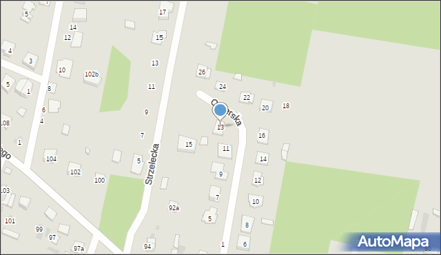 Ostrów Mazowiecka, Oficerska, 13, mapa Ostrów Mazowiecka