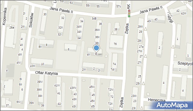 Piekary Śląskie, Ofiar Katynia, 4I, mapa Piekary Śląskie