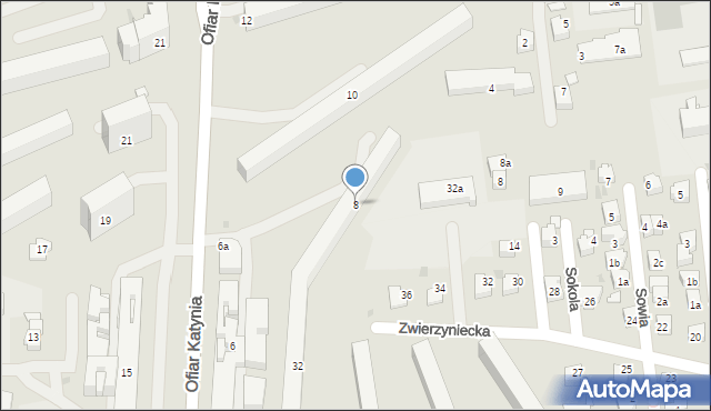 Rzeszów, Ofiar Katynia, 8, mapa Rzeszów