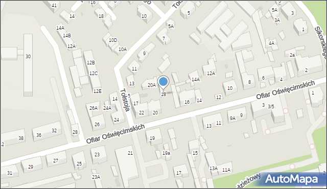 Świdnica, Ofiar Oświęcimskich, 18, mapa Świdnicy