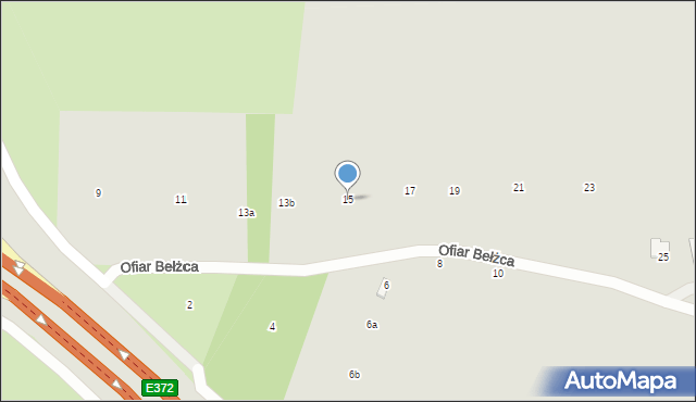 Tomaszów Lubelski, Ofiar Bełżca, 15, mapa Tomaszów Lubelski