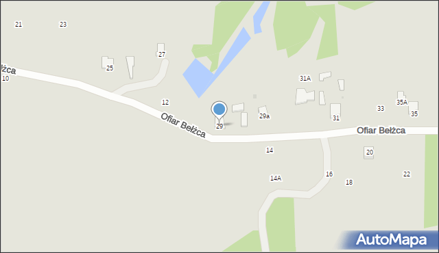 Tomaszów Lubelski, Ofiar Bełżca, 29, mapa Tomaszów Lubelski