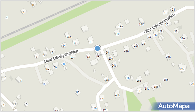 Wodzisław Śląski, Ofiar Oświęcimskich, 14, mapa Wodzisławia Śląskiego