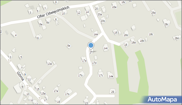 Wodzisław Śląski, Ofiar Oświęcimskich, 17, mapa Wodzisławia Śląskiego