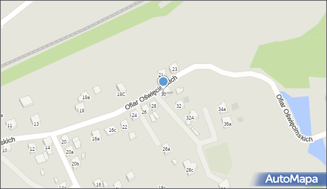 Wodzisław Śląski, Ofiar Oświęcimskich, 30, mapa Wodzisławia Śląskiego