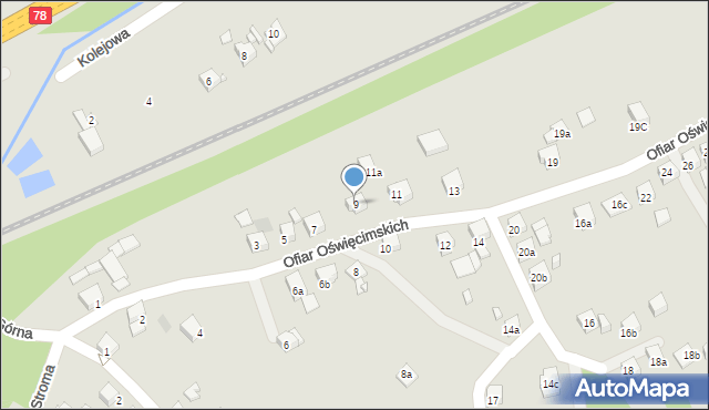 Wodzisław Śląski, Ofiar Oświęcimskich, 9, mapa Wodzisławia Śląskiego