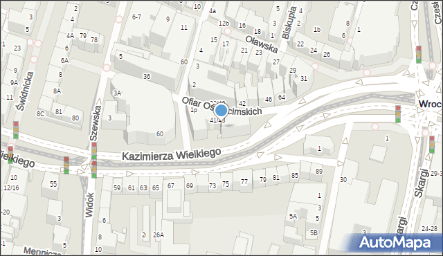 Wrocław, Ofiar Oświęcimskich, 41, mapa Wrocławia