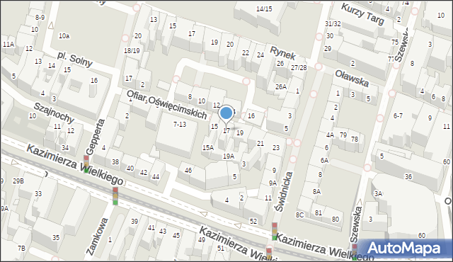 Wrocław, Ofiar Oświęcimskich, 17, mapa Wrocławia