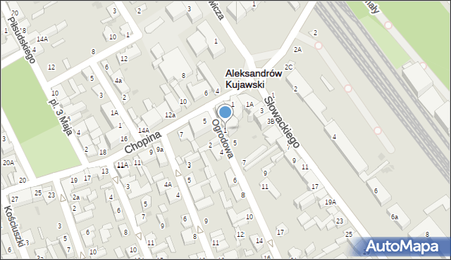 Aleksandrów Kujawski, Ogrodowa, 1, mapa Aleksandrów Kujawski