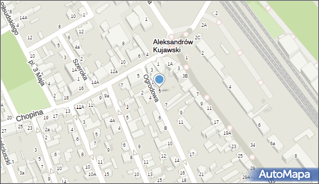 Aleksandrów Kujawski, Ogrodowa, 5, mapa Aleksandrów Kujawski
