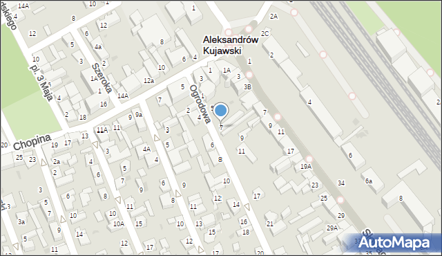 Aleksandrów Kujawski, Ogrodowa, 7, mapa Aleksandrów Kujawski