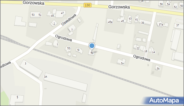 Baczyna, Ogrodowa, 5p, mapa Baczyna