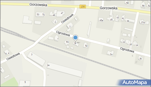 Baczyna, Ogrodowa, 5r, mapa Baczyna