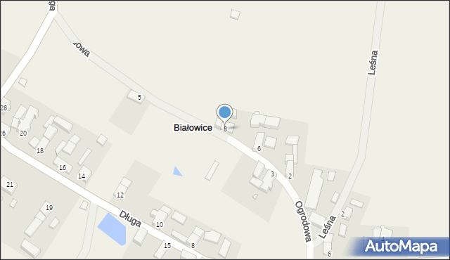 Białowice, Ogrodowa, 8, mapa Białowice