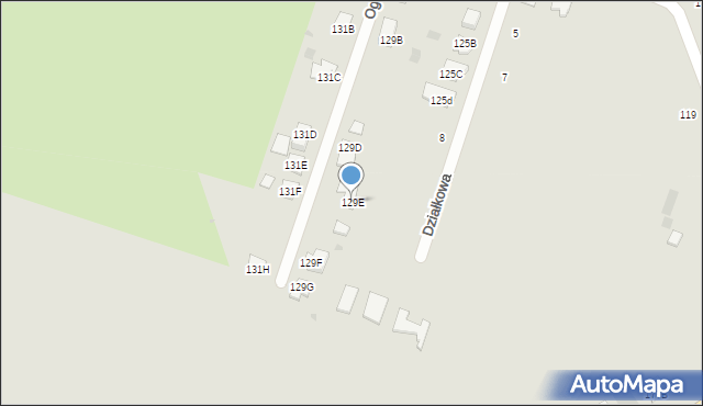 Bielsk Podlaski, Ogrodowa, 129E, mapa Bielsk Podlaski