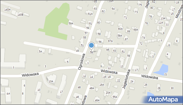 Bielsk Podlaski, Ogrodowa, 54, mapa Bielsk Podlaski