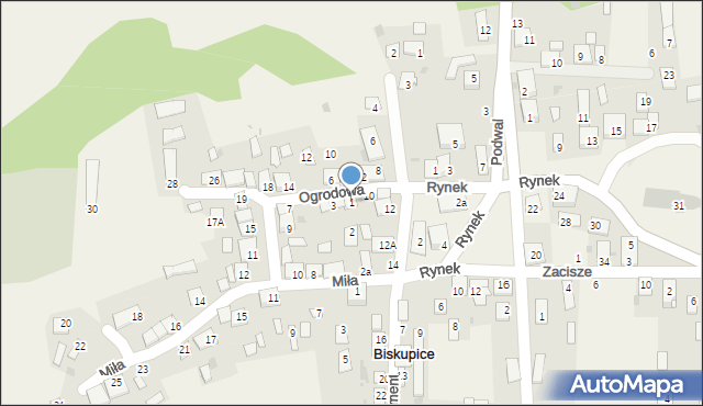 Biskupice, Ogrodowa, 1, mapa Biskupice