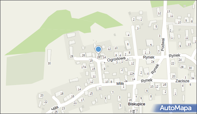 Biskupice, Ogrodowa, 18, mapa Biskupice