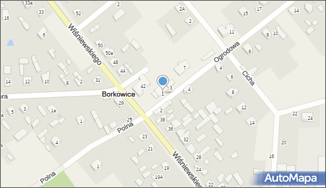 Borkowice, Ogrodowa, 1, mapa Borkowice