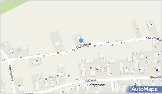 Borzygniew, Ogrodowa, 23, mapa Borzygniew