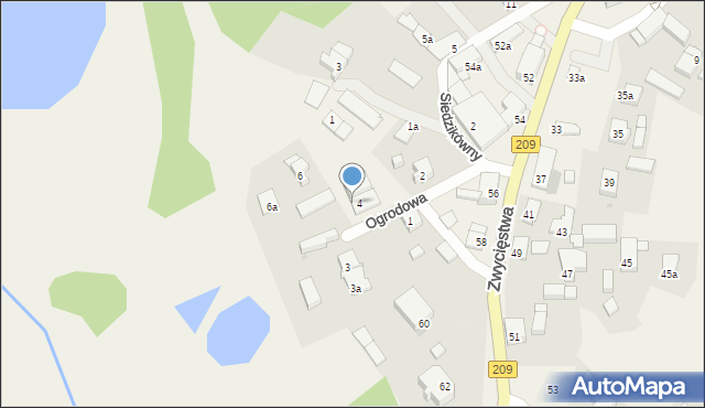 Borzytuchom, Ogrodowa, 6a, mapa Borzytuchom