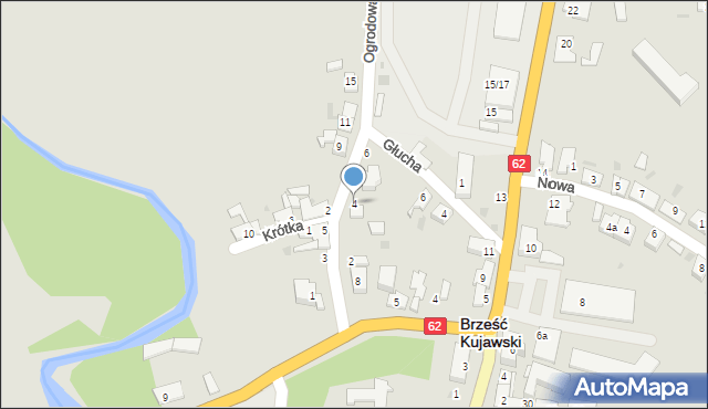 Brześć Kujawski, Ogrodowa, 4, mapa Brześć Kujawski