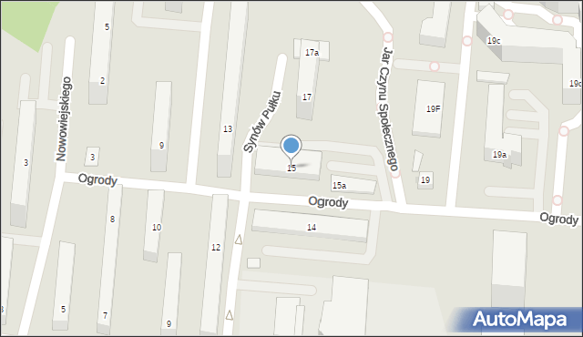 Bydgoszcz, Ogrody, 15, mapa Bydgoszczy