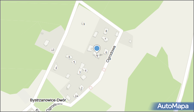 Bystrzanowice-Dwór, Ogrodowa, 5, mapa Bystrzanowice-Dwór