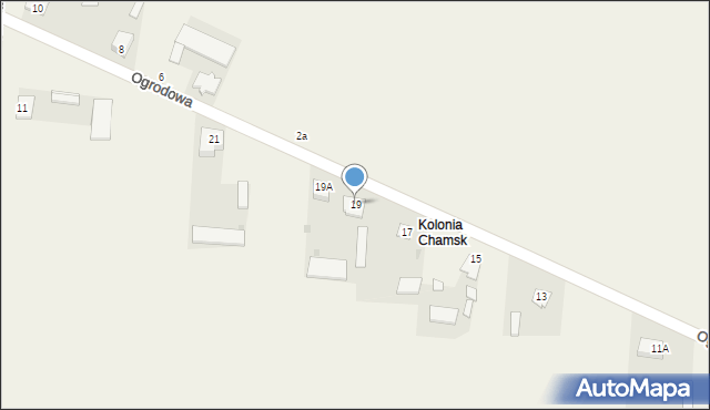 Chamsk, Ogrodowa, 19, mapa Chamsk