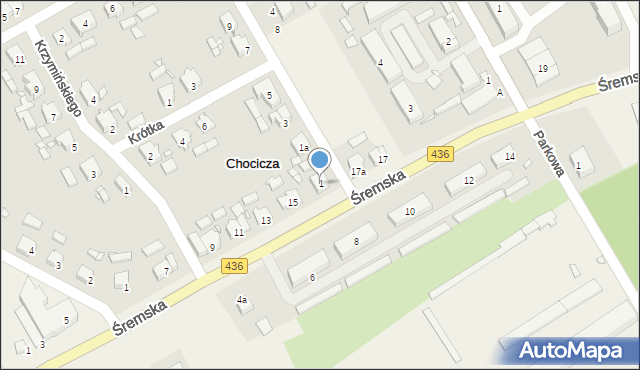 Chocicza, Ogrodowa, 1, mapa Chocicza