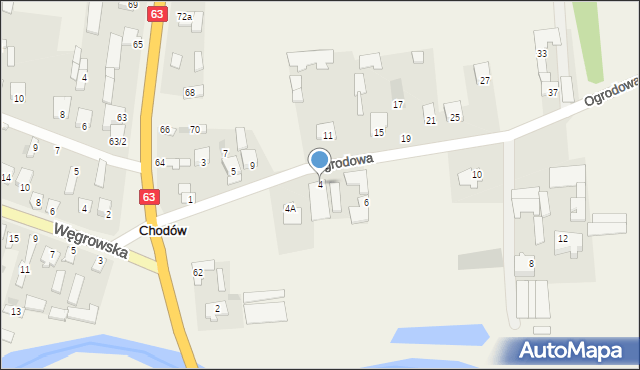 Chodów, Ogrodowa, 4, mapa Chodów