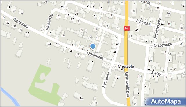 Chorzele, Ogrodowa, 4, mapa Chorzele
