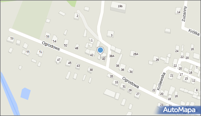 Chorzele, Ogrodowa, 40A, mapa Chorzele