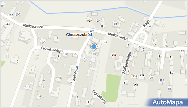 Chruszczobród, Ogrodowa, 2A, mapa Chruszczobród