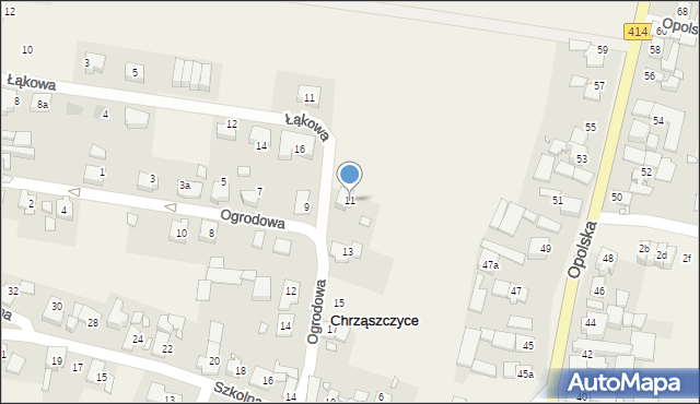 Chrząszczyce, Ogrodowa, 11, mapa Chrząszczyce