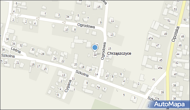 Chrząszczyce, Ogrodowa, 14, mapa Chrząszczyce