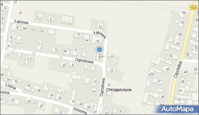 Chrząszczyce, Ogrodowa, 9, mapa Chrząszczyce