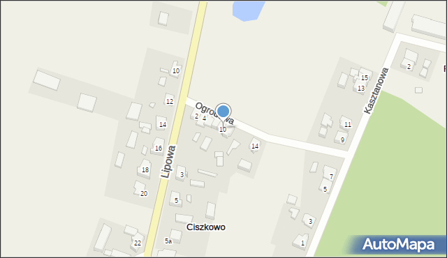 Ciszkowo, Ogrodowa, 10, mapa Ciszkowo