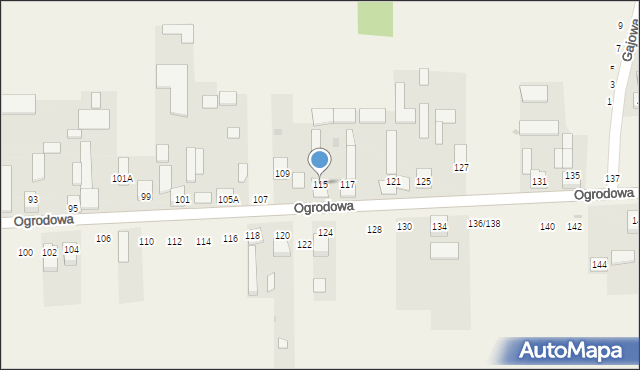 Cykarzew Północny, Ogrodowa, 115, mapa Cykarzew Północny