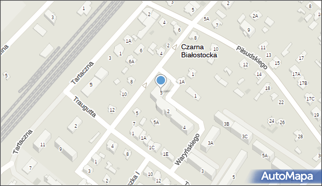 Czarna Białostocka, Ogrodowa, 3, mapa Czarna Białostocka