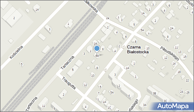 Czarna Białostocka, Ogrodowa, 6A, mapa Czarna Białostocka