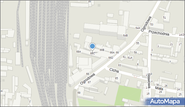 Częstochowa, Ogrodowa, 66C, mapa Częstochowy