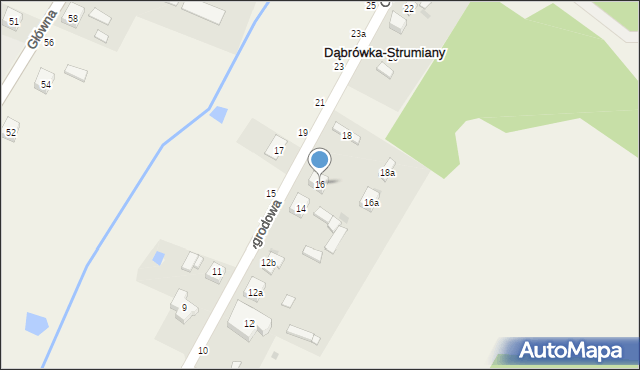 Dąbrówka-Sowice, Ogrodowa, 16, mapa Dąbrówka-Sowice