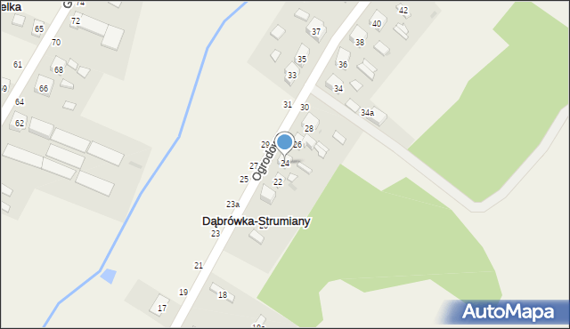 Dąbrówka-Sowice, Ogrodowa, 24, mapa Dąbrówka-Sowice