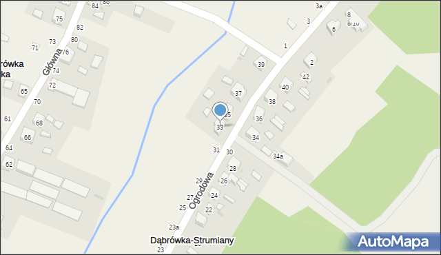 Dąbrówka-Sowice, Ogrodowa, 33, mapa Dąbrówka-Sowice