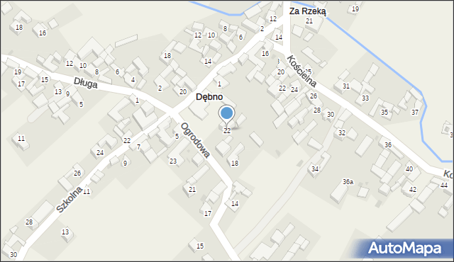 Dębno, Ogrodowa, 22, mapa Dębno